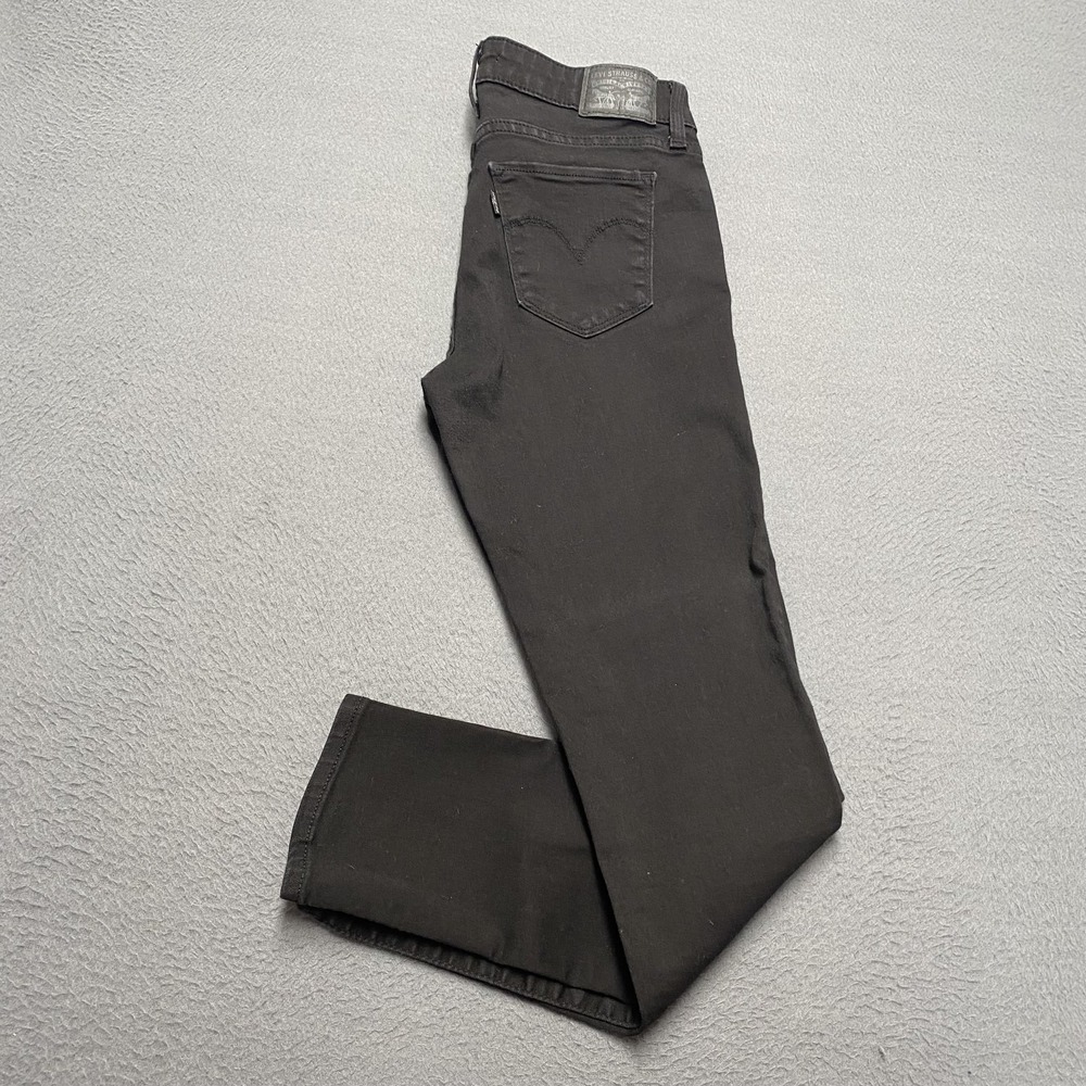 Levis 711 Skinny Jeans Womens 28 Black Mid Rise Stretch Dark Wash‎ Denim Pants